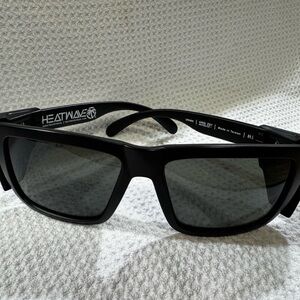 Heatwave Vise z87 safety sunglasses with blacked out side shields. Black lens.